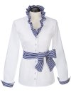 Ruffle blouse striped contrast, marine / white/goes out...