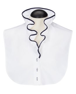 Blousen collar ruffle white with black piping/goes out of the assortment