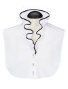 Blousen collar ruffle white with black piping/goes out of...