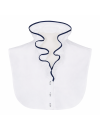 Blousen collar ruffle white with black piping/goes out of...