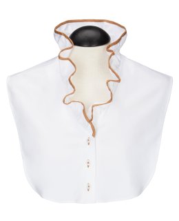 Blousen collar ruffle white with golden piping/goes out of the assortment