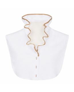 Blousen collar ruffle white with golden piping/goes out of the assortment