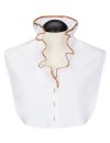 Blousen collar ruffle white with golden piping/goes out...