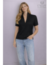 Stehkragen -Shirt,Kurzarm  schwarz