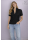 Short Sleeve Stand Collar Shirt, Black