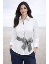 Kontrastbluse weiss Uni mit smoky Paspel