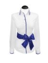 Contrast blouse White Uni with Ocean  Piped / goes from the assortment