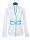 Stand-up collar blouse Piped, white / turquoise/goes out of the assortment