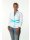 Stand-up collar blouse Piped, white / turquoise/goes out of the assortment