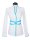 Stand-up collar blouse Piped, white / turquoise
