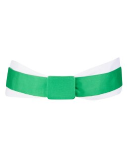 Double belt white green with green belt buckle