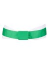 Double belt white green with green belt buckle