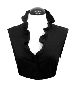 Blouse collar ruffle black/goes out of the assortment