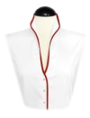 Blousen collar stand collar white, carmin red piped/goes...