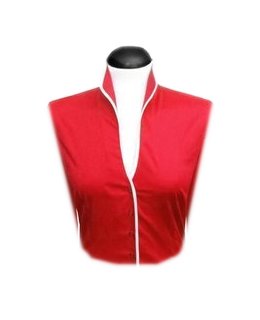 Blousen collar stand-up collar red, white piped