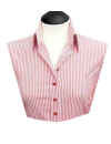 Blouses collar carmin red striped/goes out of the assortment