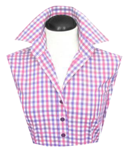 Blousen collar pink purple white (karo)/goes out of the assortment