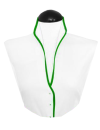 Blousen collar stand collar white, green piped/goes out...